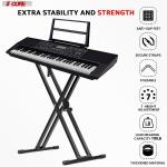 Piano Keyboard stand Double X Heavy Duty 7 Adjustable Heights & Width Digital Electric Synthesizer Music Stands For 61 76 88 Keys w Secure Locking Strap KS 2X BLK