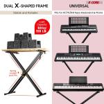 Piano Keyboard stand Double X Heavy Duty 7 Adjustable Heights & Width Digital Electric Synthesizer Music Stands For 61 76 88 Keys w Secure Locking Strap KS 2X BLK